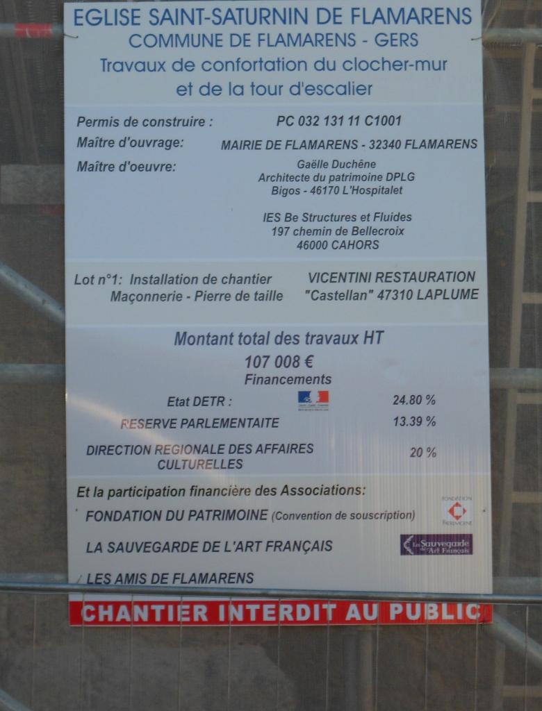 Confortation du mur clocher - 2012